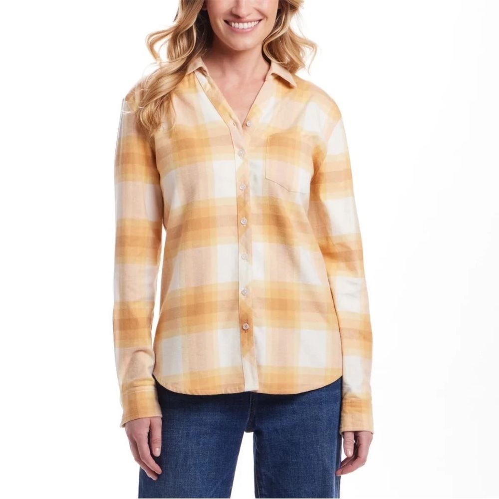 Weatherproof Mustard Plaid Shirt